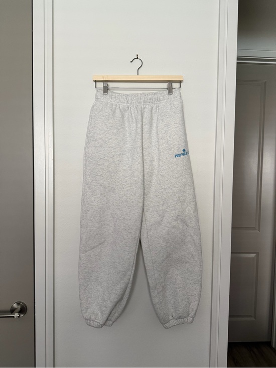Pink Palm Puff Pants - PINK PALM PUFF • grey sweatpants